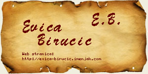 Evica Birucić vizit kartica